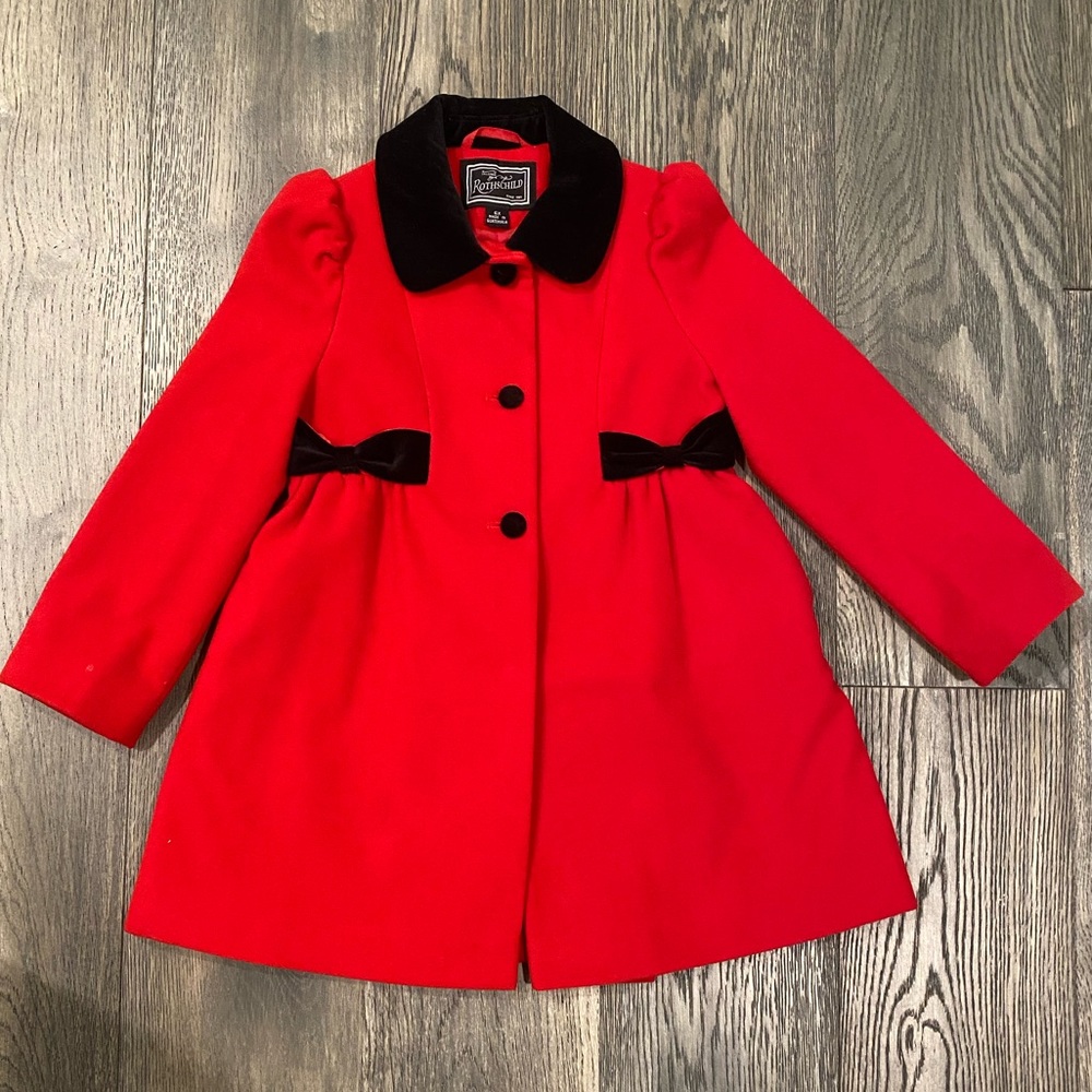 Rothschild Girl Red Dress Coat, Size 6X